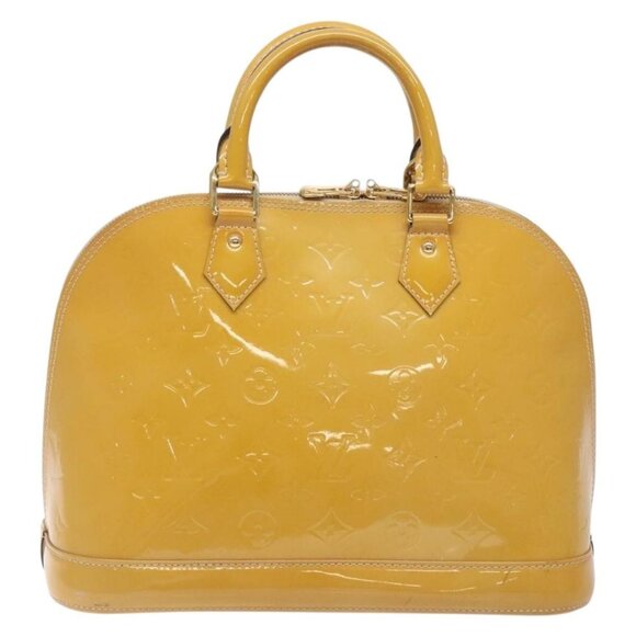 LOUIS VUITTON Monogram Vernis Alma PM Hand Bag Citrin M90101 LV Auth 132762 - Picture 3 of 16